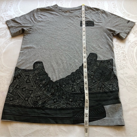 Converse Gray T-Shirt Logo Graphics Boys Size L Short Sleeves Casual-Fit Top - Picture 6 of 15